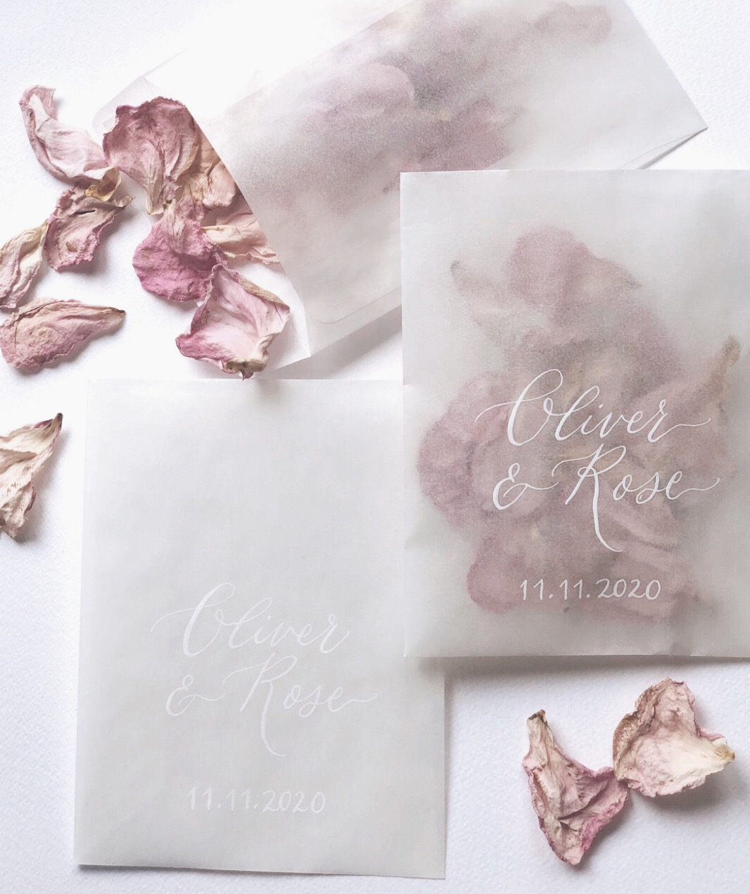 Wedding Confetti Packets Inkberry CalligraphyBiodegrable Confetti