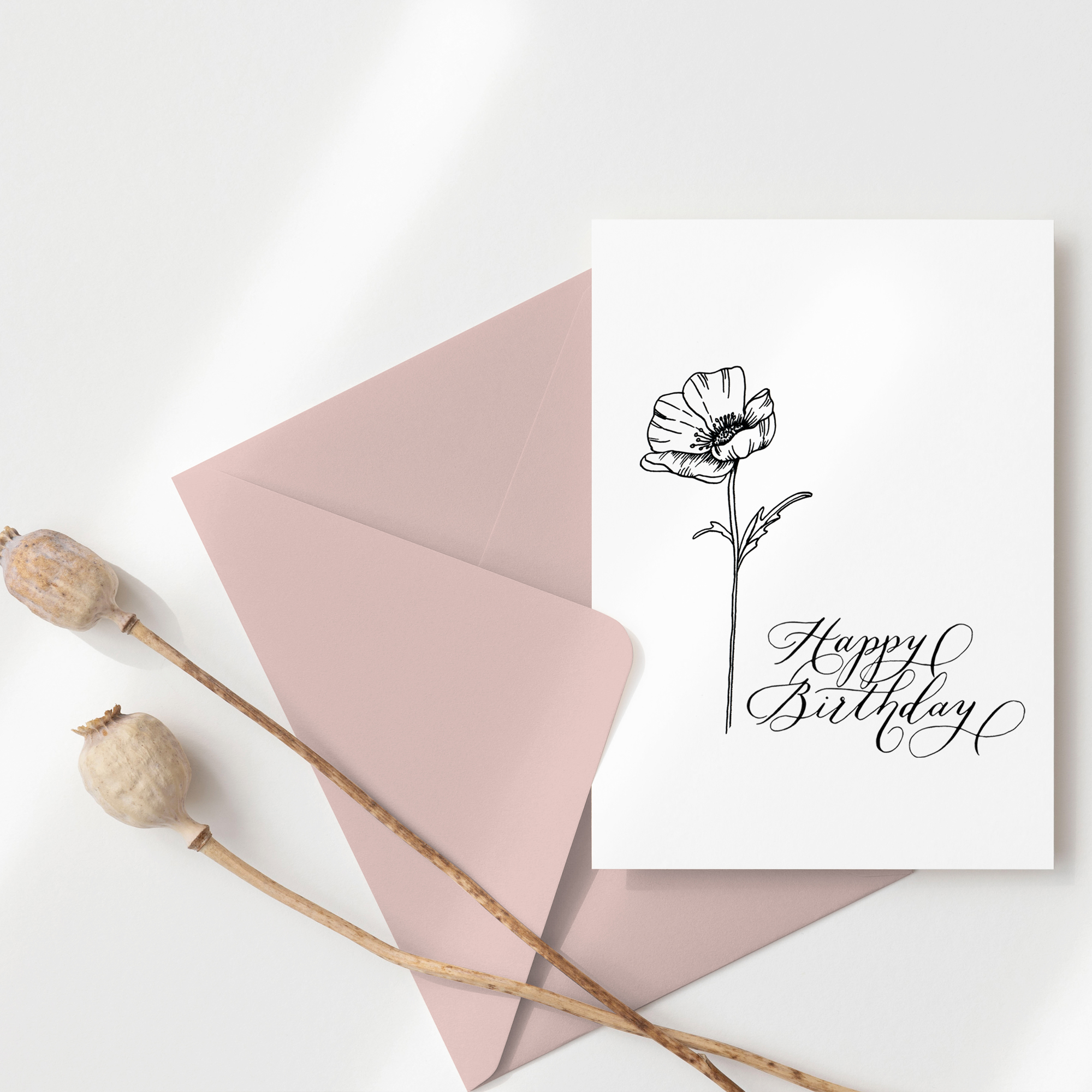 Instant Digital Download - Poppy Birthday Card (2)