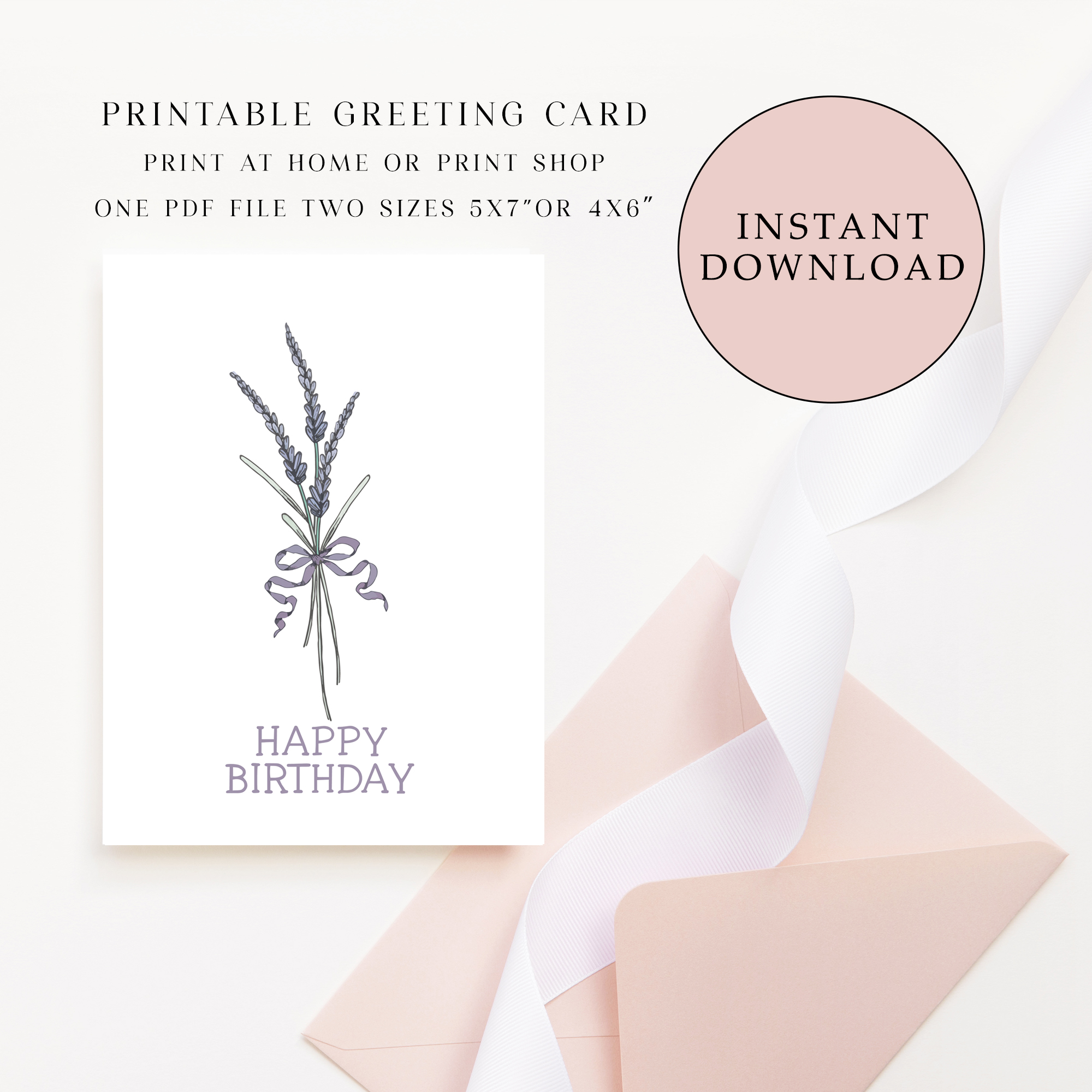 Lavender Happy Birthday Card