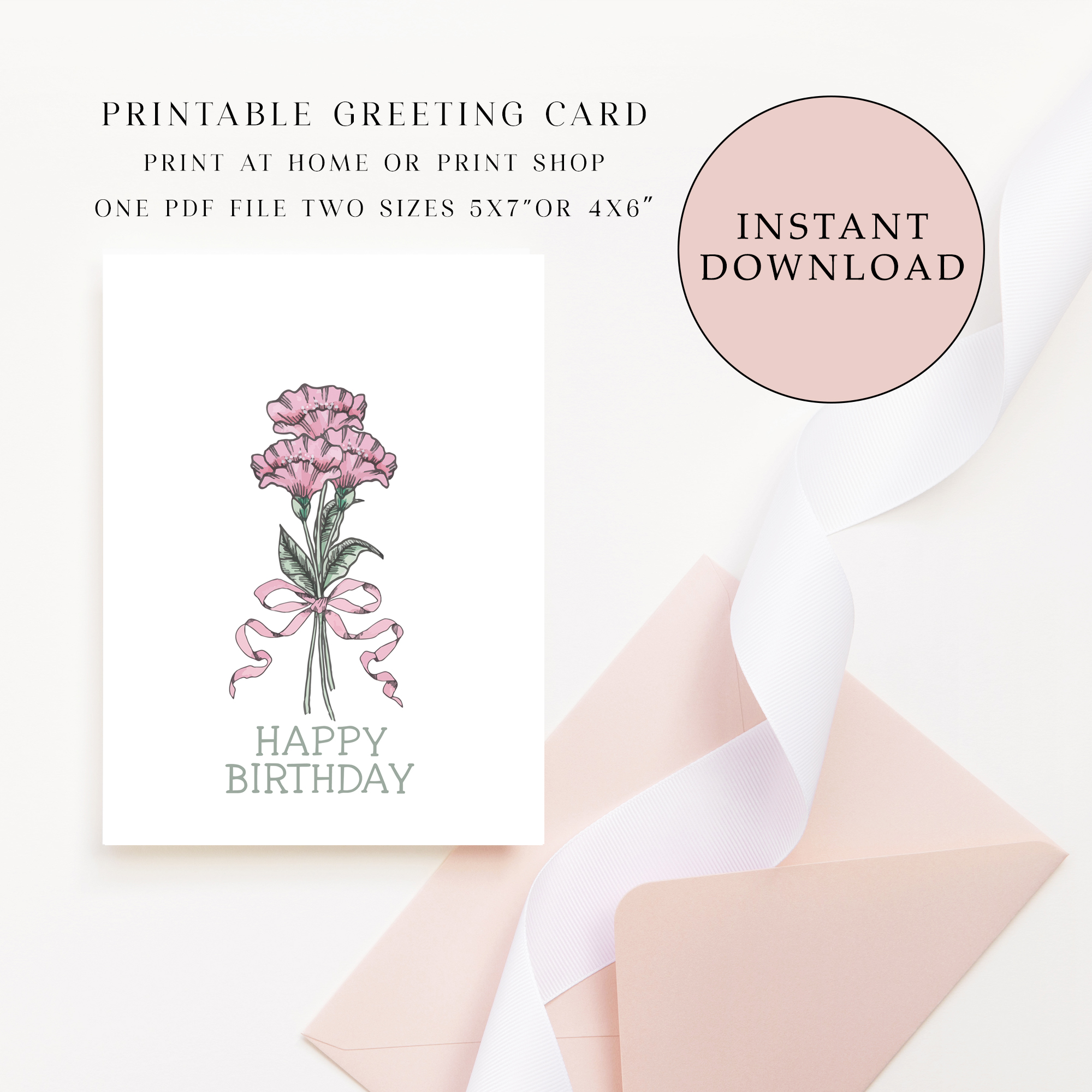 Sweet Pea Posy Birthday Card