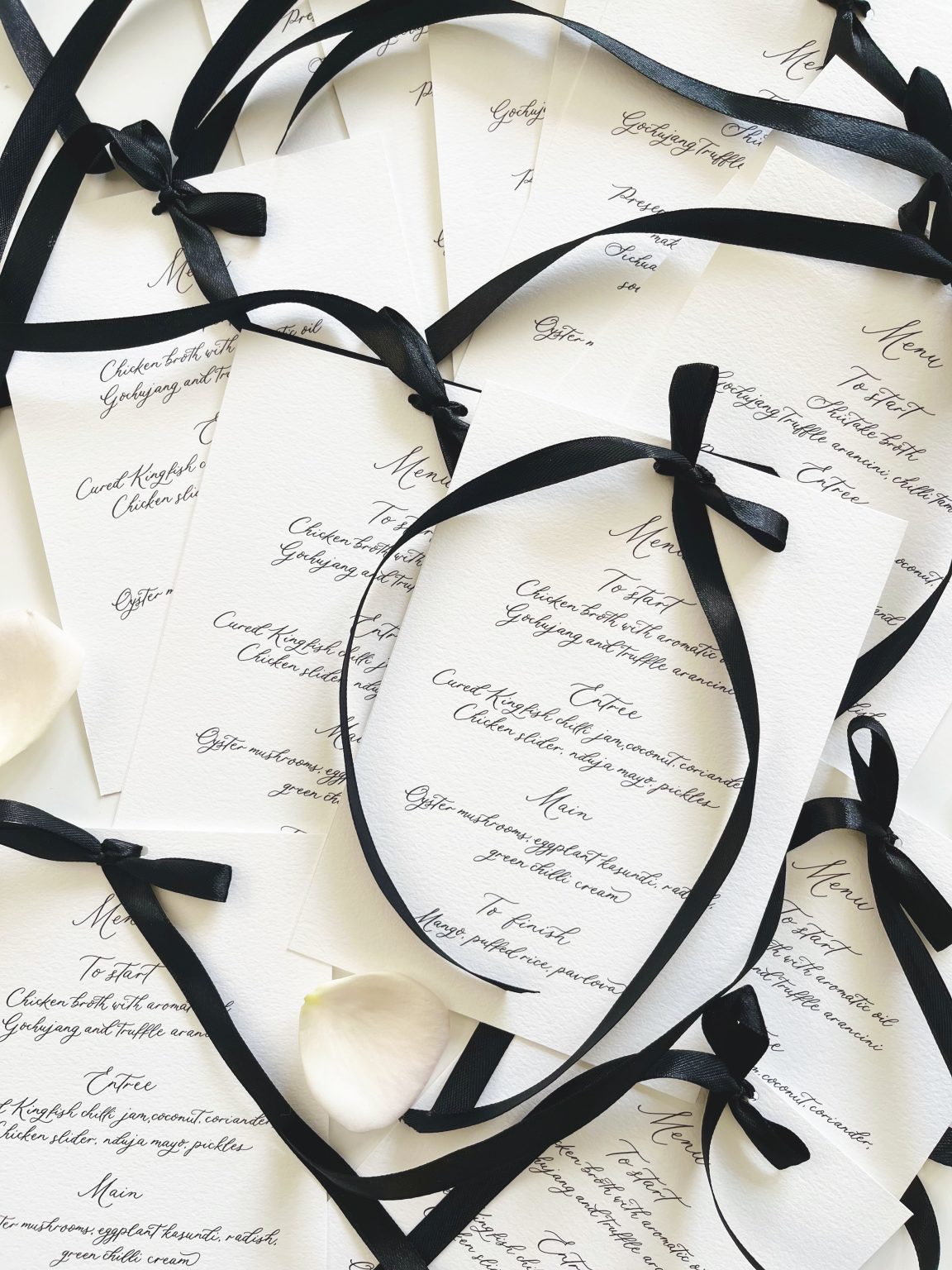 Ribbon Menus - Inkberry Calligraphy