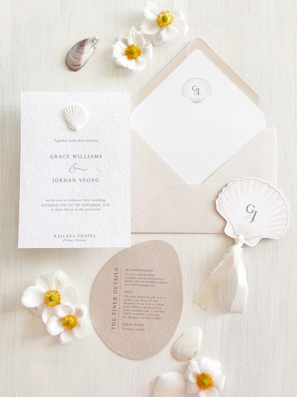 Semi-Custom Wedding Invitation - Seashell Beach